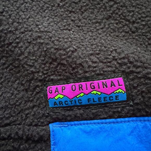 Gap Arctic Fleece Pullover Kids 14-16 Snap Front Pocket Outdoors Retro Boys Girl - Picture 9 of 14